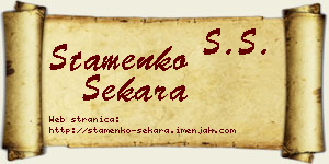 Stamenko Šekara vizit kartica